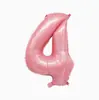 Balões de Folha de Alumínio de 32 polegadas Números de Aniversário Rosa Embalados Individualmente Balões de Folha de Alumínio Decoração de Aniversário Montagem de Cena