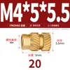 Latón Tierra Ocho Inyección de Fusión Caliente Embutido Estampado Moleteado Doble Paso Inserción Tornillo Tapa Tuerca Manguito Roscado de Cobre M2M4M5