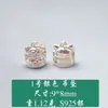 Prata de Lei S925 Vintage Prata Tailandesa Gato da Sorte Pingente DIY Pulseira de Contas Feita à Mão Pingente de Colar Acessórios de Prata