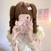Peluca de Cola de Caballo Bicolor Ghost Lolita Linda Rizos Romanos Cabello Corto Lolita Dulce Natural Diaria Peluca Completa