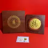 Insignia de empresa personalizada en oro puro 999, adorno conmemorativo del pincel imperial Kangxi, ornamentación dorada de nueve dragones de la fortuna, coleccionable cultural tradicional