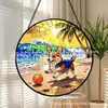 Corgi Céu Azul Pingente de Vidro Colorido Ornamento de Vidro para Pendurar em Casa Decoração de Janela Jardim Pegador de Sol