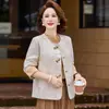 Jaqueta Jacquard Estilo Chinês Novo Outono da Mamãe 2026 Nova Roupa de Alta Qualidade para Mãe de Meia-Idade e Idosa Top de Temperamento Elegante