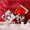 Caja Creativa Portátil de Cajón para Pasteles de Luna de Mediados de Otoño Caja de Empaque de Pasteles de Luna Estilo Nacional Corazón Fluyente Caja de Regalo para el Festival de Mediados de Otoño de 68 Granos