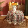 Toalha de Mesa Redonda Jacquard Espessa Folha de Bordo com Franja Mais Vendida da Amazon Cross-Border Tecido para Decoração de Bar de Cafeteria