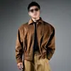 Chaqueta Casual Versátil Simple de Alta Gama con Diseño de Moda para Hombre, Suelta Cómoda para Exteriores, Cuello Alto, Personalidad Audaz y Fresca