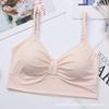 Ropa interior de seda helada de color liso que combina con todo, espalda hermosa, sin tirantes, chaleco inferior para niña, antideslizamiento, ligero, con almohadilla para el pecho, top 123