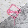 Acrílico rosa cartão cor de menina dos sonhos bolo de aniversário plug-in festa mesa de sobremesas decoração de cena bandeira