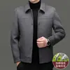 Nueva chaqueta de lana para hombre de otoño e invierno, casual de negocios, cuello de solapa, de un solo botón, abrigo de lana acolchado y engrosado