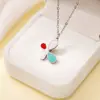 Tohm Moda Transfronteriza Fresca Multicolores Flor que Gotea Aceite Accesorios de Collar para Mujer Colgante de Trébol de Gama Alta que No se Desvanece