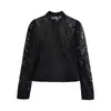 Moda Feminina Elegante com Gola Alta e Renda Preta AliExpress Transfronteiriço Nova Coleção Primavera 2026 1758245