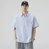 Camiseta Grossa de Manga Curta, Estilo High-Street Resistente, Camiseta Legal e Solta de Manga Curta, Modelo Masculino de Verão Estilo Americano