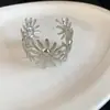 Pulseira Aberta Texturizada com Brilho Metálico, Pulseira Versátil da Moda Casual Tendência, Joia de Luxo Leve de Alta Qualidade para Mulheres