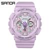 Fabricantes de relojes Sanda Couple Style 6068 con esfera creativa y personalidad pequeña para hombres y mujeres jóvenes y estudiantes.