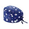 Gorro de Enfermera de Algodón Puro de Copa Plana para Mujer, Gorro Quirúrgico Estampado para Hombre, Pañuelo para la Cabeza de Color Sólido con Botones, Gorro Médico Profesional de Copa Redonda