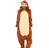 Atacado Outono e Inverno Hipopótamo Desenho Animado Pijama Peça Única Animal Infantil Macaco Marrom Unissex Flanela Roupa de Casa