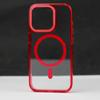 Adecuado para Funda de Teléfono Magnética para iPhone 17, Cámara de Hardware Apple 16Pro, Alta Transparencia, Roja, Funda Protectora Anticaídas