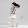 Tutu Elefantito Ropa Infantil Camiseta de Manga Corta para Niñas Verano 2026 Nuevo Estilo Top Falso de Dos Piezas de Media Manga Súper Lindo