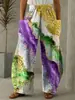 Pantalones Largos Transfronterizos Pantalones con Estampado Digital 3D Talla Grande Pantalones de Pierna Ancha Verano para Mujer Estilo Delgado Talla Grande Cómodos Pantalones Casuales