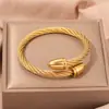 Productos Populares de Comercio Exterior: Pulsera Geométrica Retorcida Única de Acero Inoxidable Moderna Retro, Pulsera de Hilo de Perlas