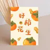 Tarjeta de regalo de mano de cosas buenas de frutas de dibujos animados creativos tarjeta de buena suerte segura alegría tarjeta de buena suerte de caqui y cacahuete
