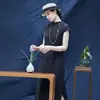 Nuevo vestido de verano elegante retro bordado con cuello alto, diseño holgado adelgazante, vestido cheongsam mejorado de Jacquard