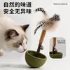 Brinquedo de gato com catnip, gadget autoentretenedor para alívio do tédio, varinha com pena para provocar, suprimentos para gatos, brinquedo mastigável de grama menta
