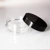 Botella Transparente de Boca Ancha de 50 ml Botella Redonda de Plástico Negro Botella para Crema de Mascarilla Facial Lista para Exportación Transfronteriza