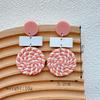 Pendientes Hechos a Mano de Arcilla Polimérica Cerámica Blanda Europeos y Americanos Pendientes Trenzados Creativos Pendientes Geométricos Redondos Retro Alto Sentido