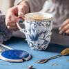 Osso doméstico China caneca personalizada copo de cerâmica copo de leite copo colher colher de grande capacidade copo de água de escritório copo de café atacado