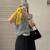 Colete Tricotado Estilo Coreano Feminino Novo Redutor de Idade Gola Redonda de Botão Único Pequeno Empilhado Moda Cor Sólida Colete Suéter Tendência