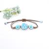 Pulsera de flores secas estilo coreano narcisos de flor de encaje de gema del tiempo narcisos flor de encaje cuentas de cerámica Jingdezhen flor real