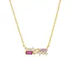 Colar Feminino Europeu e Americano Mais Vendido Estilo Coreano Estilo Ins Zircônia de Três Cores Prata de Lei S925 Micro-Incrustado Moda Elegante Simples e Versátil