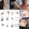 Tatuaje temporal de araña oscura de Halloween pegatinas impermeables de larga duración pegatinas para el pecho simulación de cobertura de cicatriz Tatuaje estilo cool ins