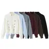 Comercio Exterior AliExpress Ropa de Mujer 2026 Moda Europea y Americana Suelto Nudo de Cuerda Botón Decorado Doble Cremallera Suéter Mujer C526986