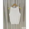 Camisole Listrada Feminina de Verão Peça Externa Sem Mangas Blusa de Seda Gelada Primavera Curta Malha Base