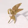 Anillo Abierto de Pájaro Nuevo de Acero Inoxidable Europeo y Americano Nicho Gama Alta Oro de 18K Titanio No Descolorante Joyería al por Mayor