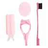 Set de Belleza Rosa para Mujeres, Cepillo para Separar el Cabello, Peine para Cejas, Rizador de Pelo, Cepillo Nuevo Sencillo para el Hogar, Moldeado de Una Pieza