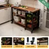 Estante de almacenamiento para cocina, cesta multifuncional para verduras, encimera de corte, estante de almacenamiento para microondas y utensilios de cocina, gabinete lateral, mesa multicapa