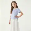 Conjunto de Ropa de Verano Dulce y a la Moda para Niñas: Nueva Camiseta de Manga Corta y Falda de Pastel para Niños Mayores, Conjunto de Dos Piezas Estilo Coreano