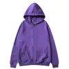 Sudadera con capucha y cremallera, cárdigan y sudadera unisex para exportación a Europa y EE. UU., color liso, otoño/invierno, forro polar, corte holgado