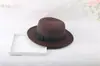 Chapéu GD moderno casual estrela com chapéu coco masculino e feminino estilo cavalheiro retrô britânico aba reta aba reta chapéu de lã para pais e filhos
