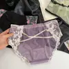 Nuevo Estilo Francés Puro Lust Estilo Sexy Tangas de Encaje para Mujeres, Cintura Media, Malla Semitransparente, Huecas, Transpirables, Cómodas Bragas
