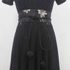 Novo vestido estilo chinês com alça preta e selo na cintura, vestido feminino com design Hanfu, cinto com sensor decorativo feminino de alta qualidade