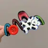 Pinza para el pelo de verano estilo ins con bloques de color para mujer, pasador lindo de lunares japoneses para niña, pinza de tiburón grande para recogidos.