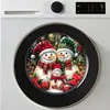 BRUP Boneco de Neve de Natal Adesivo para Máquina de Lavar Adesivo Decorativo de Simulação Adesivo para Porta de Geladeira Decoração de Atmosfera Festiva para Casa Adesivo de Parede