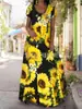 2022 AliExpress Amazon ebay transfronterizo primavera y verano nueva moda impresión digital vestido de ocio europeo y americano marea