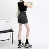 Shorts de Mezclilla de Cintura Alta para Mujer Verano 2025 Nuevos Chica Caliente Sueltos Pierna Ancha Petite Línea A Pantalones Cortos Calientes
