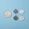 Prata Esterlina S925 Pingente Flor Espírito da Montanha Tai Chi Bagua Pulseira de Corda Trançada DIY Acessórios para Pulseira Pingente de Chaveiro Colar