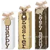 Decoración de Pascua para el Hogar de Nuevo Producto Transfronterizo Conejito de Pascua Adornos de Madera para Mesa Decoración Estilo Granja Rústica